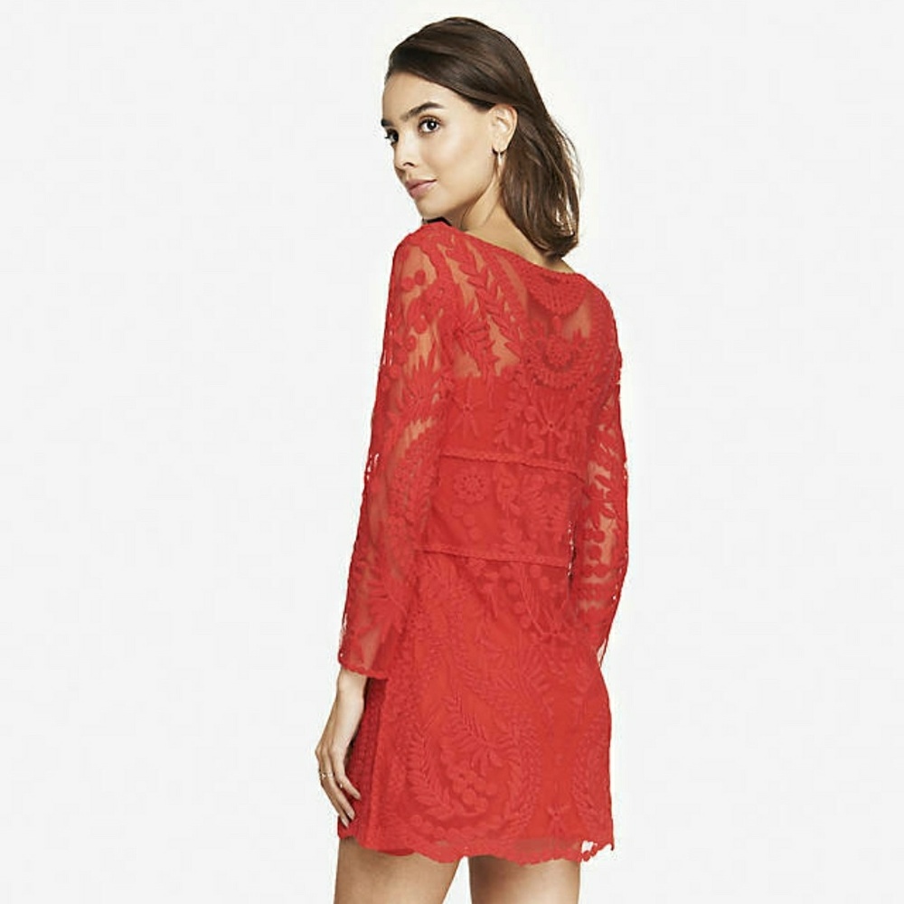Red lace dress